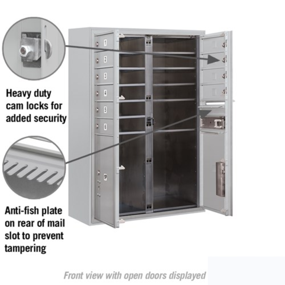 Salsbury 11 Door High Surface Mounted 4C Horizontal Mailbox | 10 Doors and 2 Parcel Lockers  with Private Access