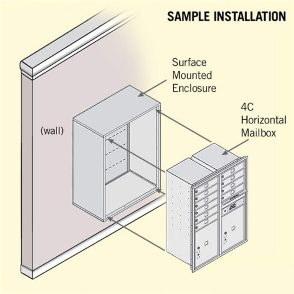 Salsbury 11 Door High Surface Mounted 4C Horizontal Mailbox | 10 Doors and 2 Parcel Lockers  with Private Access