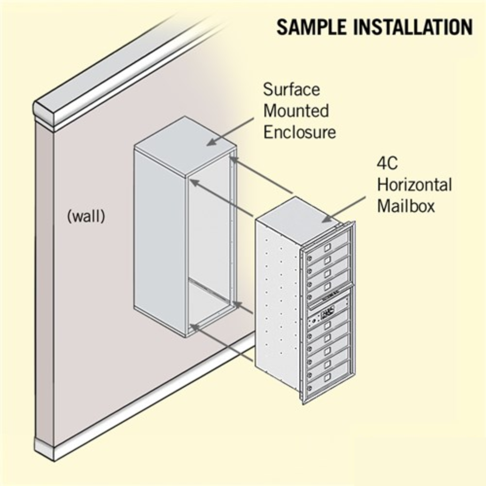 Salsbury 11 Door High Surface Mounted 4C Horizontal Mailbox | 9 Doors with Private Access