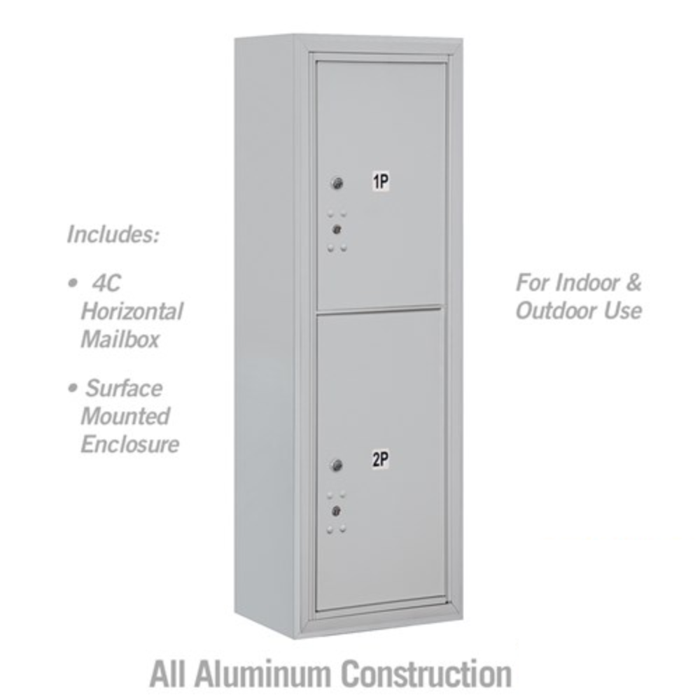 Salsbury 11 Door High Surface Mounted 4C Horizontal Parcel Locker | 2 Parcel Lockers  with Private Access