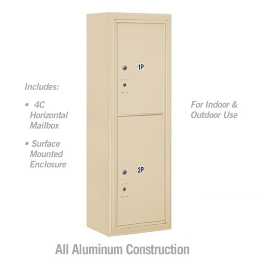 Salsbury 11 Door High Surface Mounted 4C Horizontal Parcel Locker | 2 Parcel Lockers  with Private Access