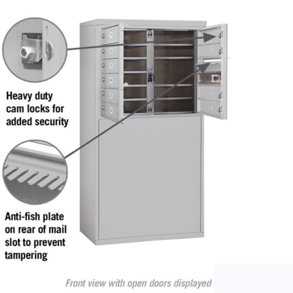 Salsbury 6 Door High Free-Standing 4C Horizontal Mailbox | 10 Doors with Private Access