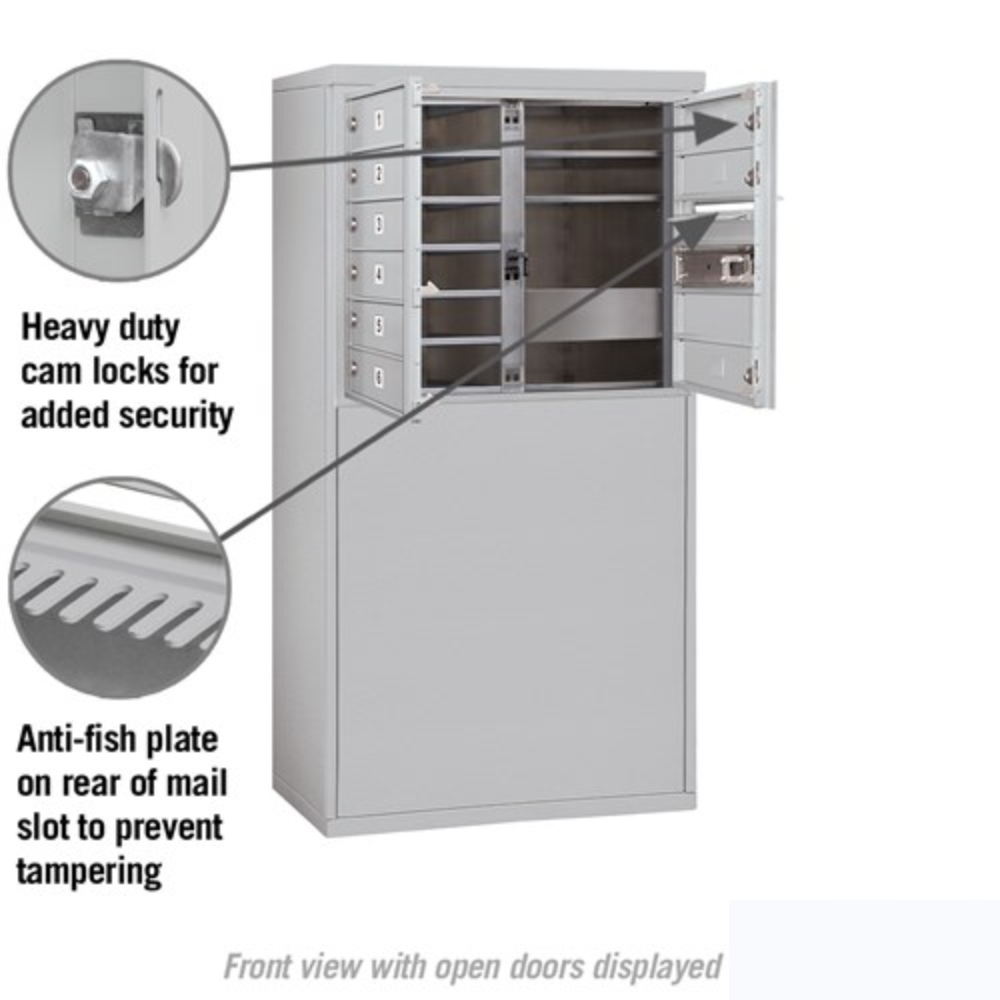 Salsbury 6 Door High Free-Standing 4C Horizontal Mailbox | 9 Doors  with Private Access
