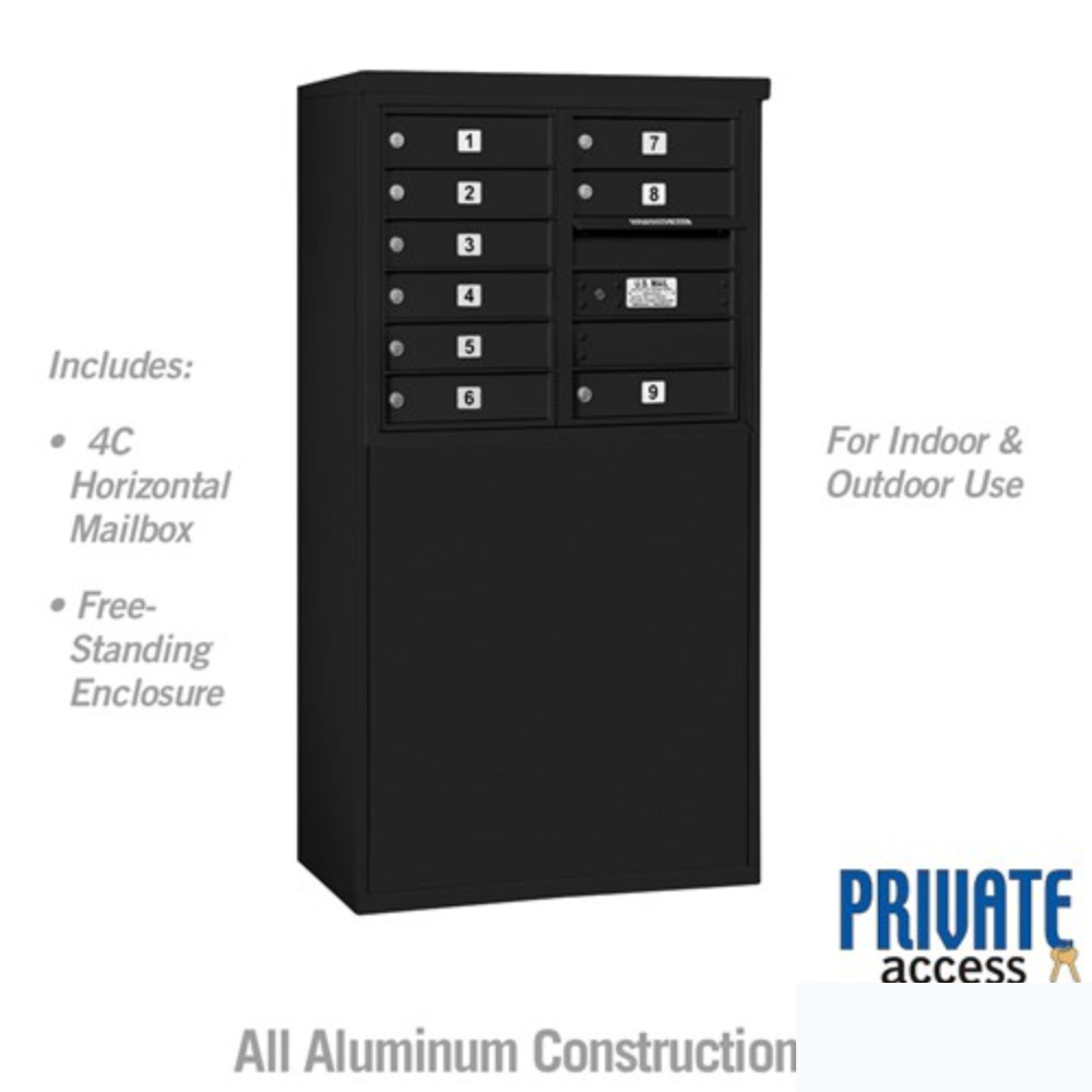 Salsbury 6 Door High Free-Standing 4C Horizontal Mailbox | 9 Doors  with Private Access
