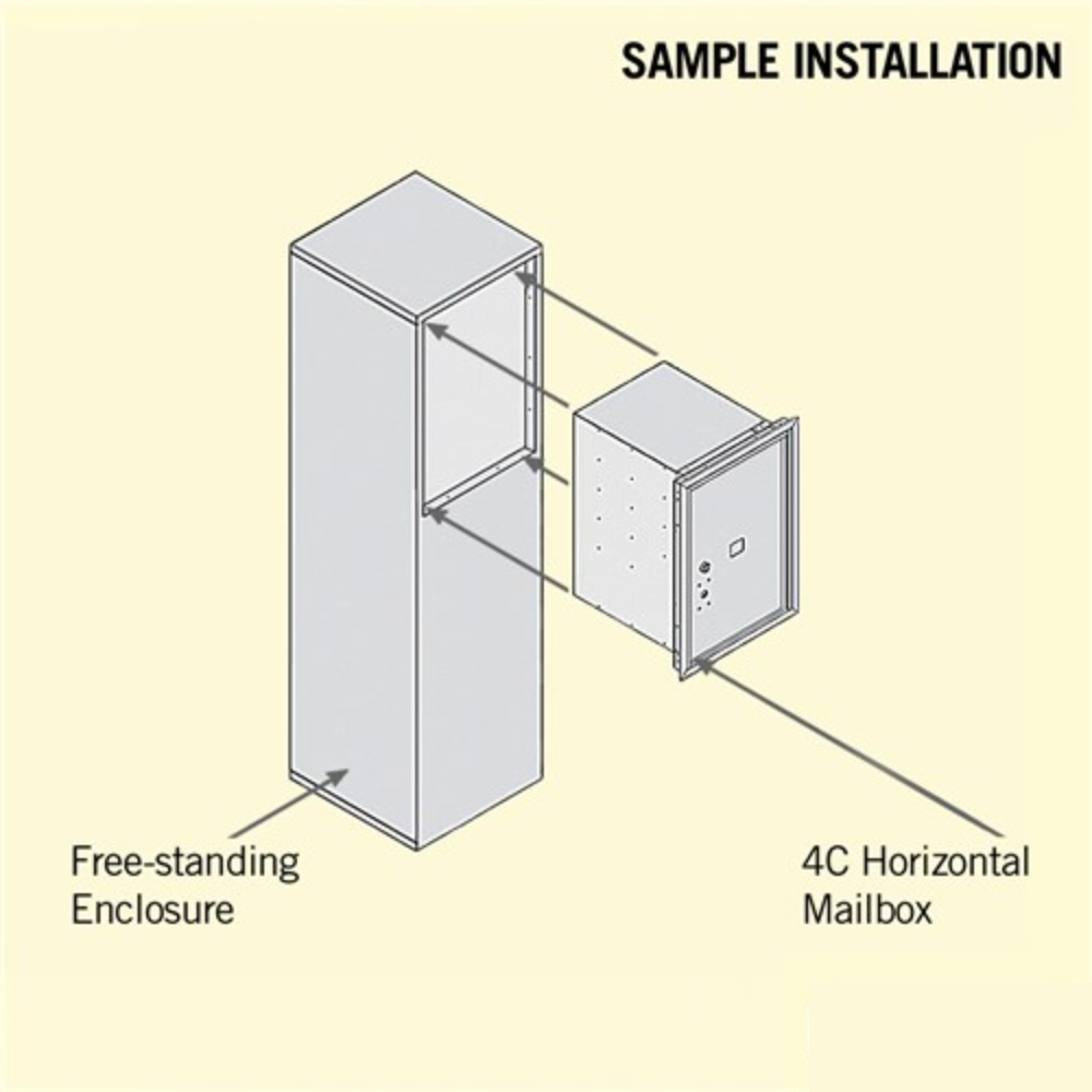 Salsbury 6 Door High Free-Standing 4C Horizontal Parcel Locker | 1 Parcel Locker with Private Access
