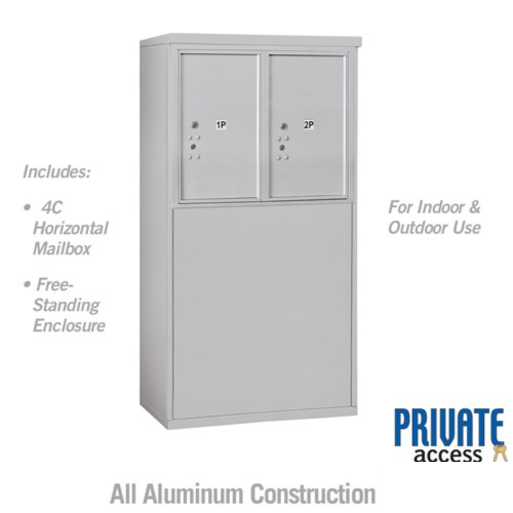 Salsbury 6 Door High Free-Standing 4C Horizontal Parcel Locker | 2 Parcel Lockers  with Private Access