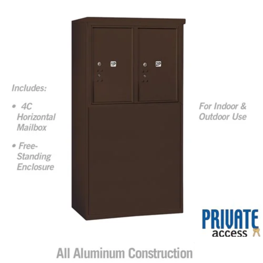 Salsbury 6 Door High Free-Standing 4C Horizontal Parcel Locker | 2 Parcel Lockers  with Private Access