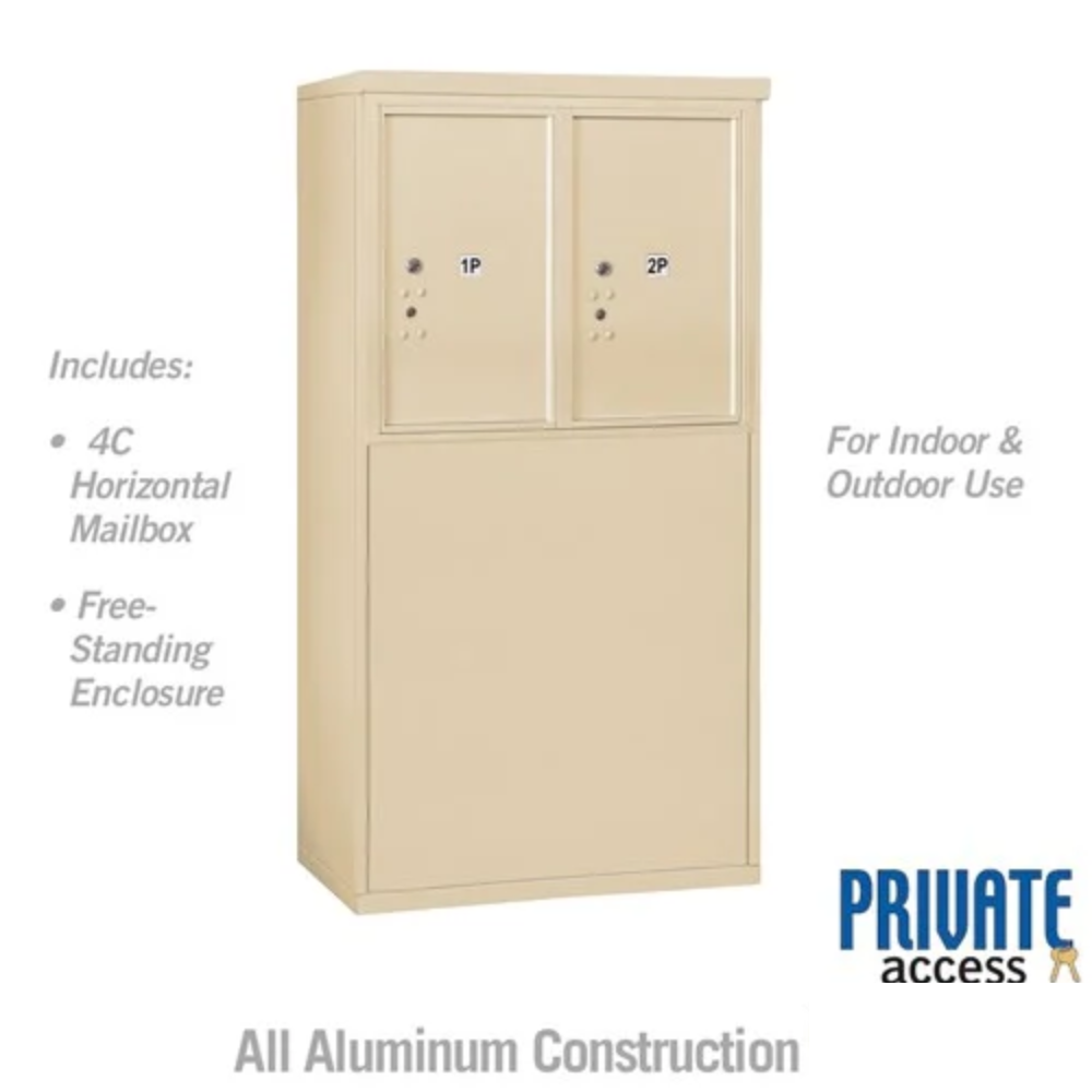 Salsbury 6 Door High Free-Standing 4C Horizontal Parcel Locker | 2 Parcel Lockers  with Private Access