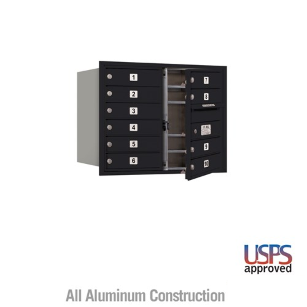 Salsbury 6 Door High Recessed Mounted 4C Horizontal Mailbox | 10 Doors  with USPS Access - Front Loading
