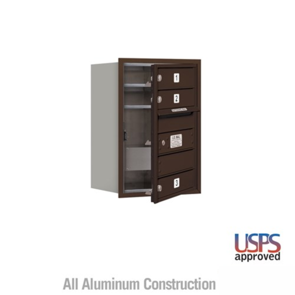 Salsbury 6 Door High Recessed Mounted 4C Horizontal Mailbox | 3 Doors with USPS Access - Front Loading