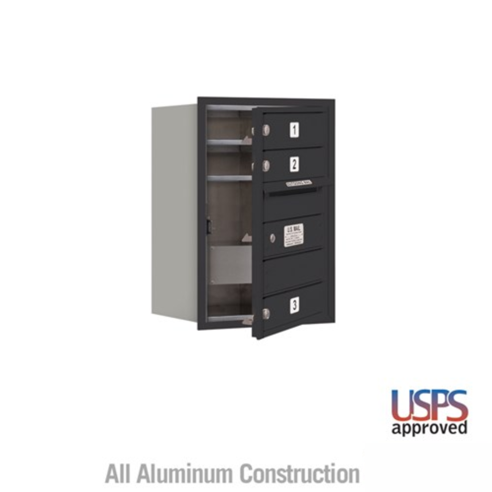 Salsbury 6 Door High Recessed Mounted 4C Horizontal Mailbox | 3 Doors with USPS Access - Front Loading