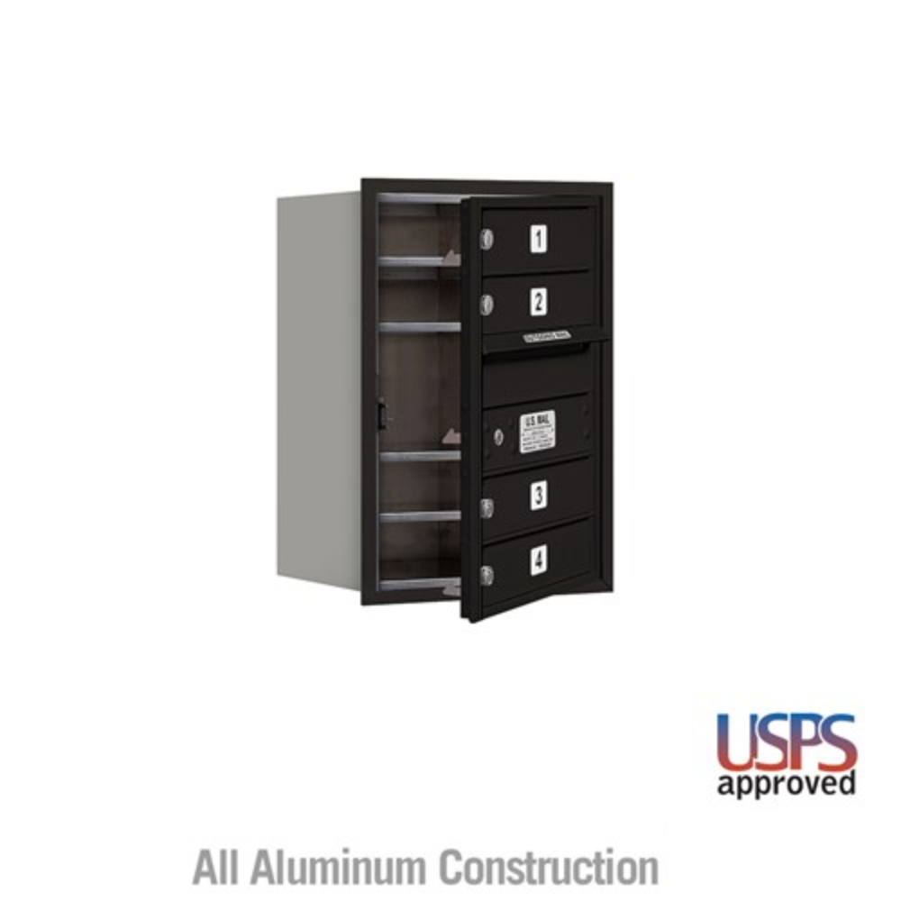 Salsbury 6 Door High Recessed Mounted 4C Horizontal Mailbox | 4 Doors with USPS Access - Front Loading
