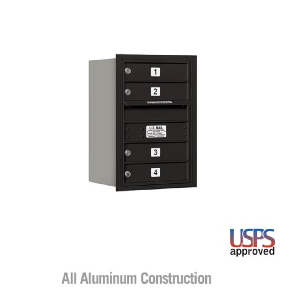 Salsbury 6 Door High Recessed Mounted 4C Horizontal Mailbox | 4 Doors  with USPS Access - Rear Loading
