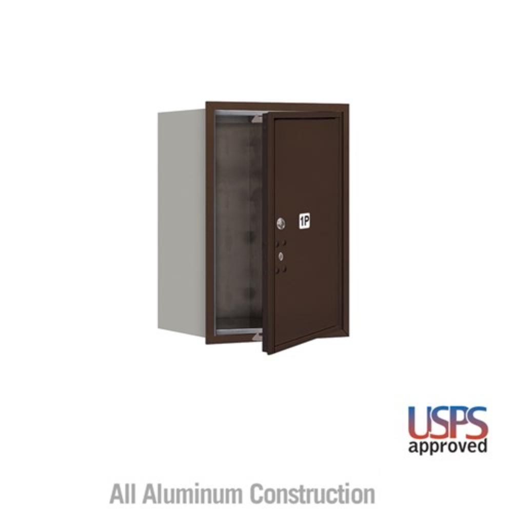 Salsbury 6 Door High Recessed Mounted 4C Horizontal Parcel Locker | 1 Parcel Locker with USPS Access - Front Loading