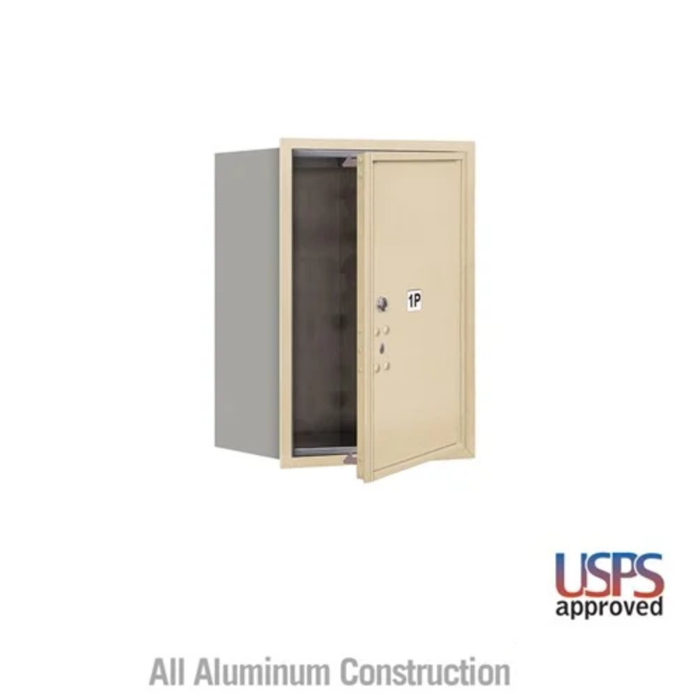 Salsbury 6 Door High Recessed Mounted 4C Horizontal Parcel Locker | 1 Parcel Locker with USPS Access - Front Loading