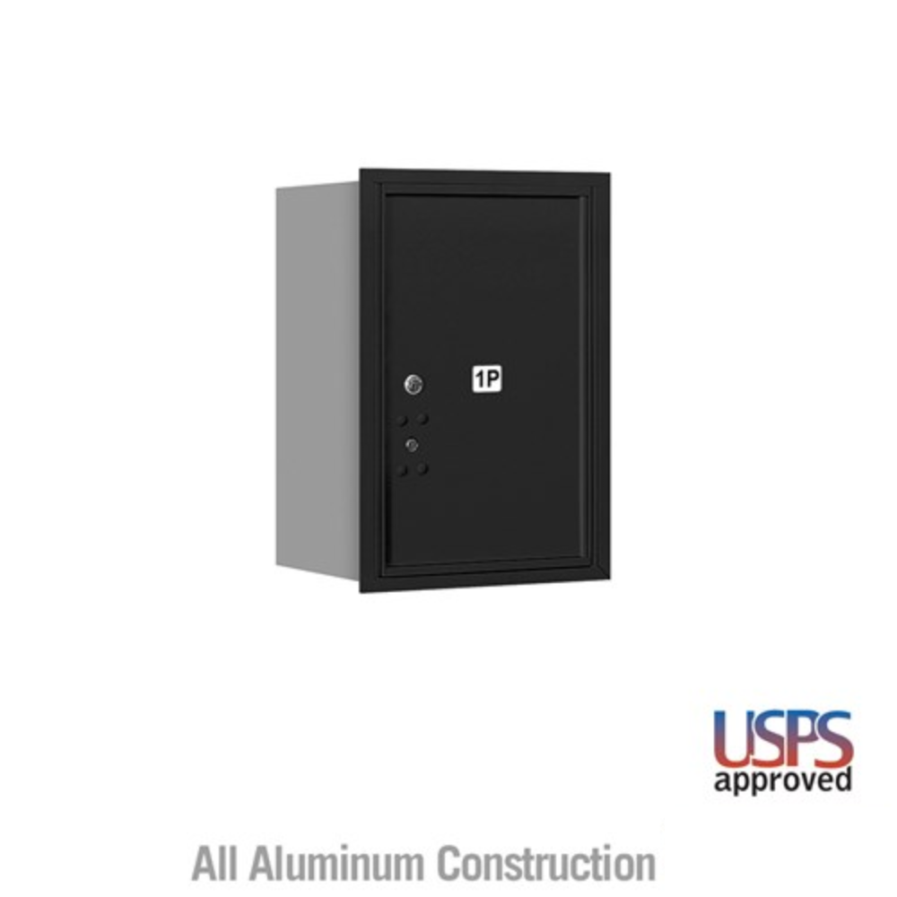 Salsbury 6 Door High Recessed Mounted 4C Horizontal Parcel Locker | 1 Parcel Locker with USPS Access - Rear Loading