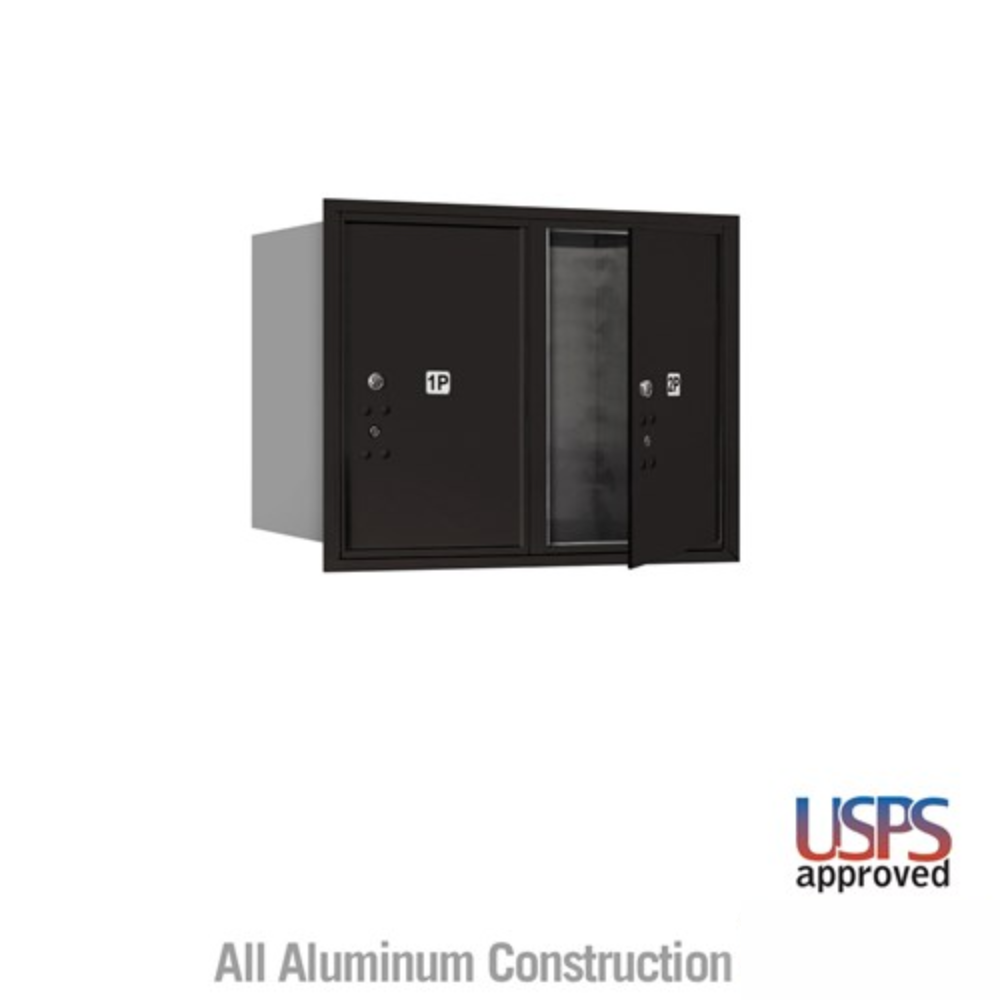 Salsbury 6 Door High Recessed Mounted 4C Horizontal Parcel Locker | 2 Parcel Lockers with USPS Access - Front Loading
