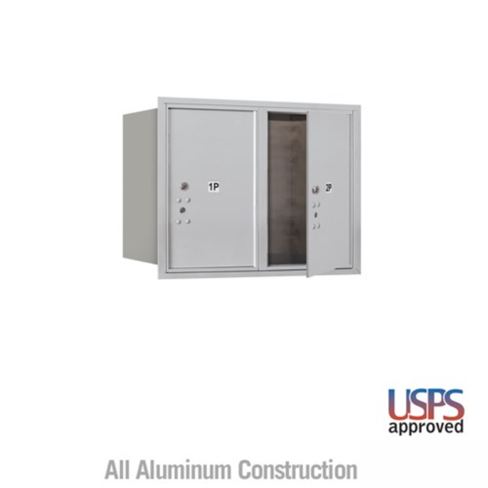 Salsbury 6 Door High Recessed Mounted 4C Horizontal Parcel Locker | 2 Parcel Lockers with USPS Access - Front Loading