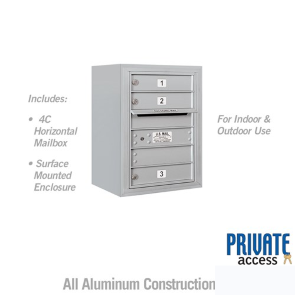 Salsbury 6 Door High Surface Mounted 4C Horizontal Mailbox | 3 Doors with Private Access