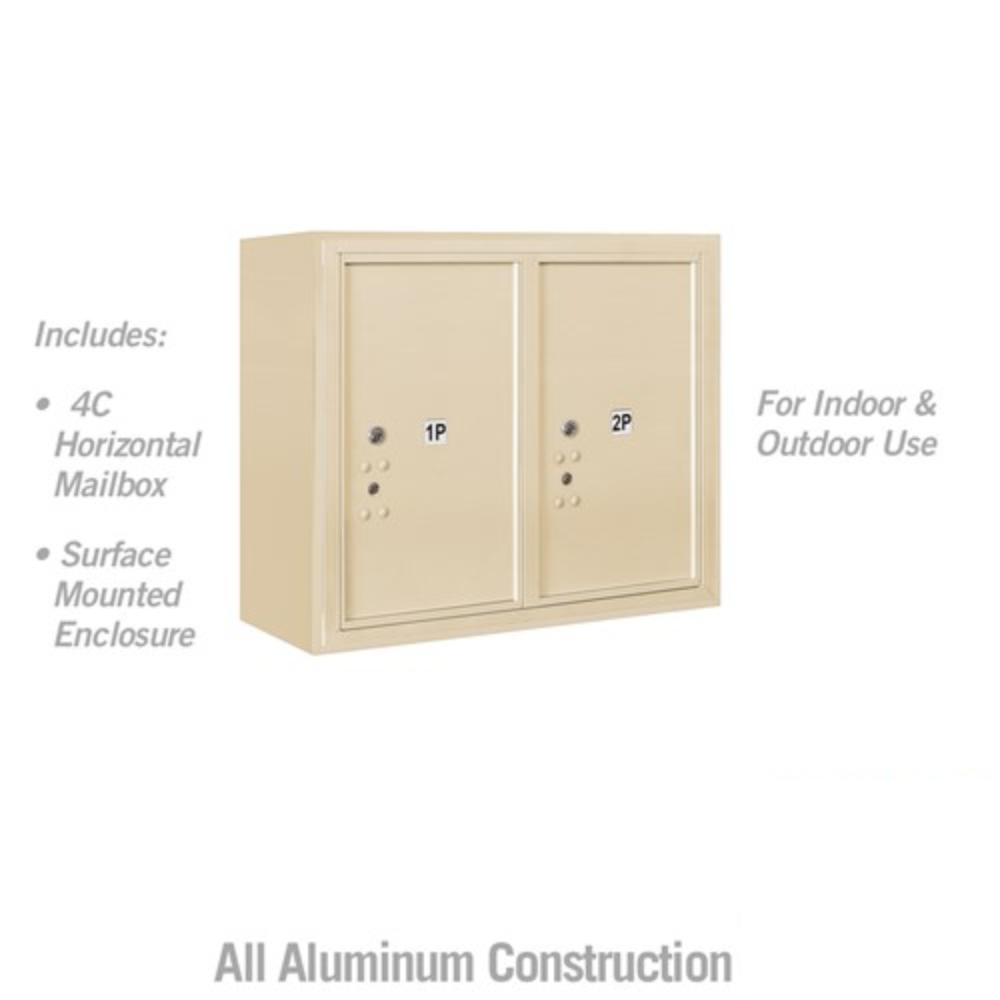 Salsbury 6 Door High Surface Mounted 4C Horizontal Parcel Locker | 2 Parcel Lockers with Private Access