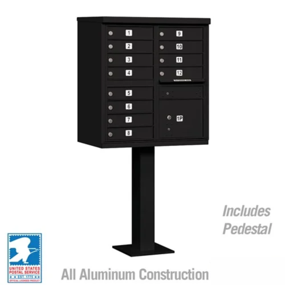 Salsbury Cluster Box Unit | 12 Doors and 1 Parcel Locker with USPS Access – Type 2