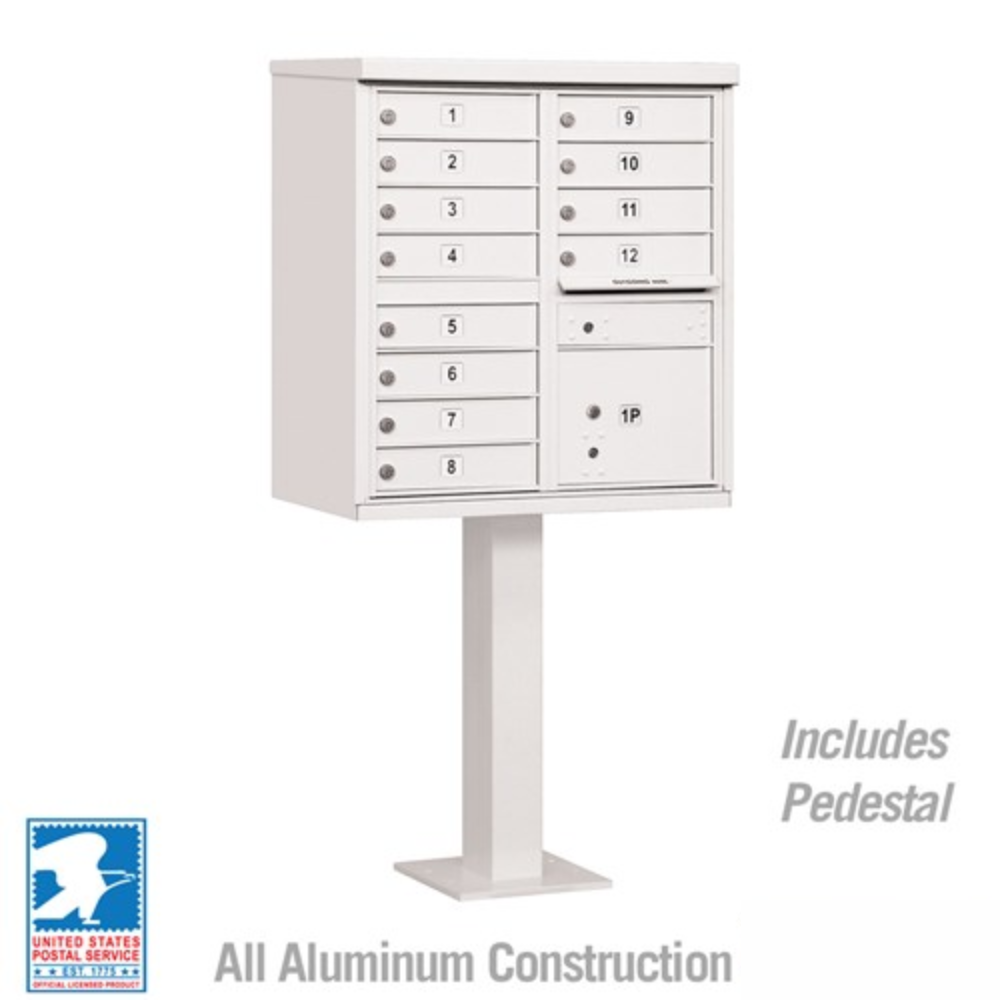 Salsbury Cluster Box Unit | 12 Doors and 1 Parcel Locker with USPS Access – Type 2