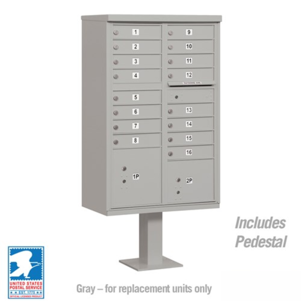Salsbury Cluster Box Unit  | 16 Doors and 2 Parcel Lockers with USPS Access – Type 3