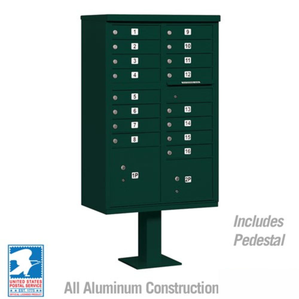 Salsbury Cluster Box Unit  | 16 Doors and 2 Parcel Lockers with USPS Access – Type 3