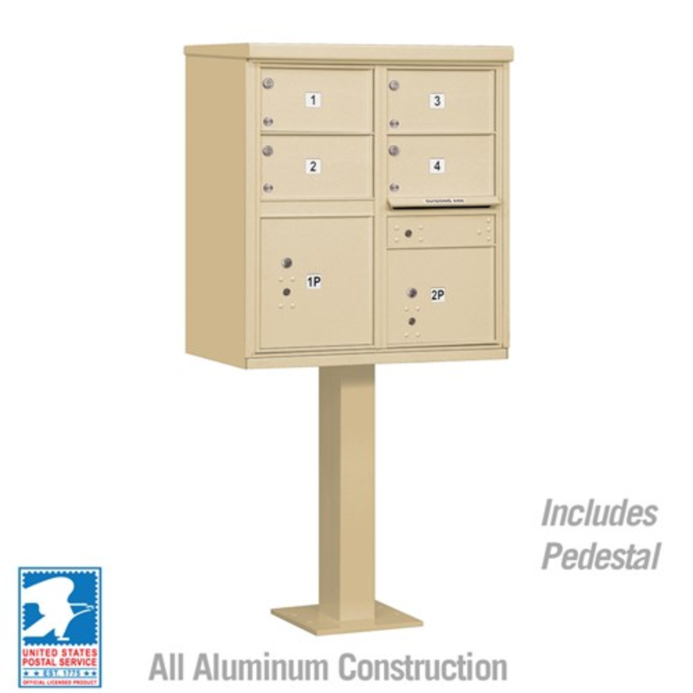 Salsbury Cluster Box Unit | 4 Doors and 2 Parcel Lockers with USPS Access – Type 5