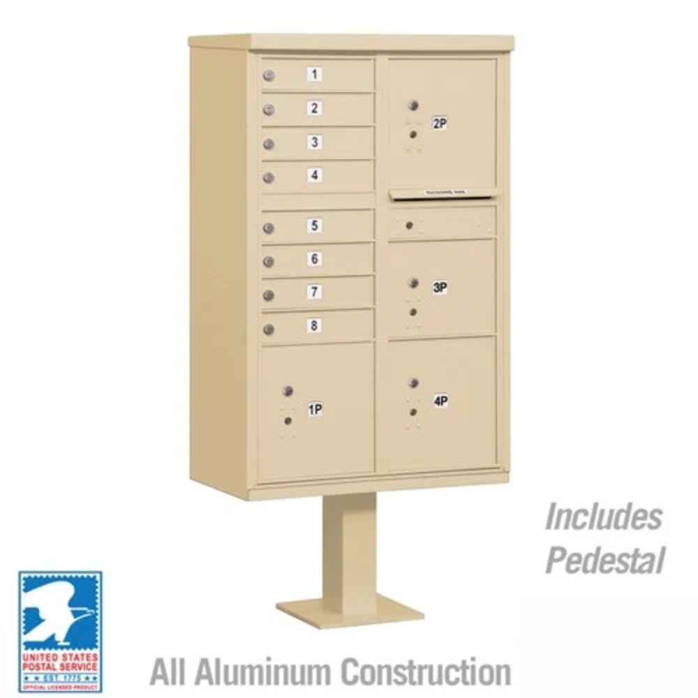 Salsbury Cluster Box Unit | 8 Doors and 4 Parcel Lockers with USPS Access – Type 6