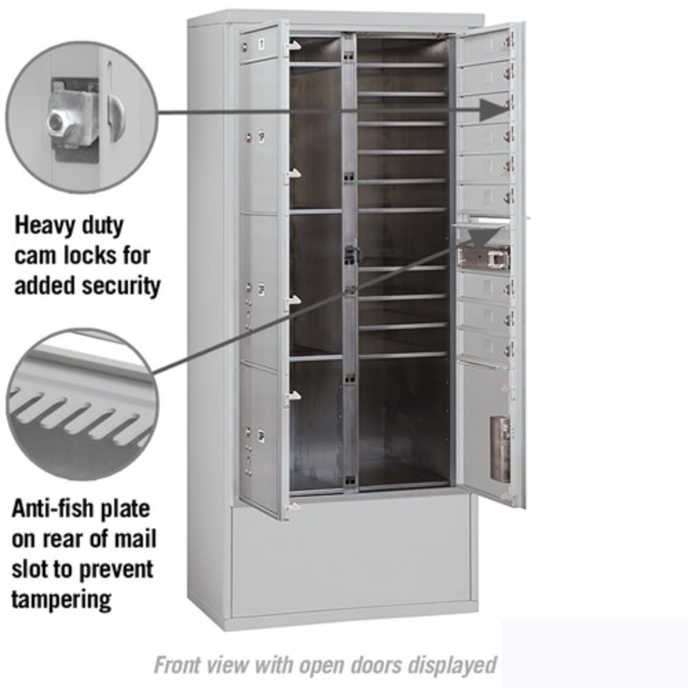 Salsbury Maximum Height Free-Standing 4C Horizontal Mailbox | 10 Doors and 4 Parcel Lockers Private Access