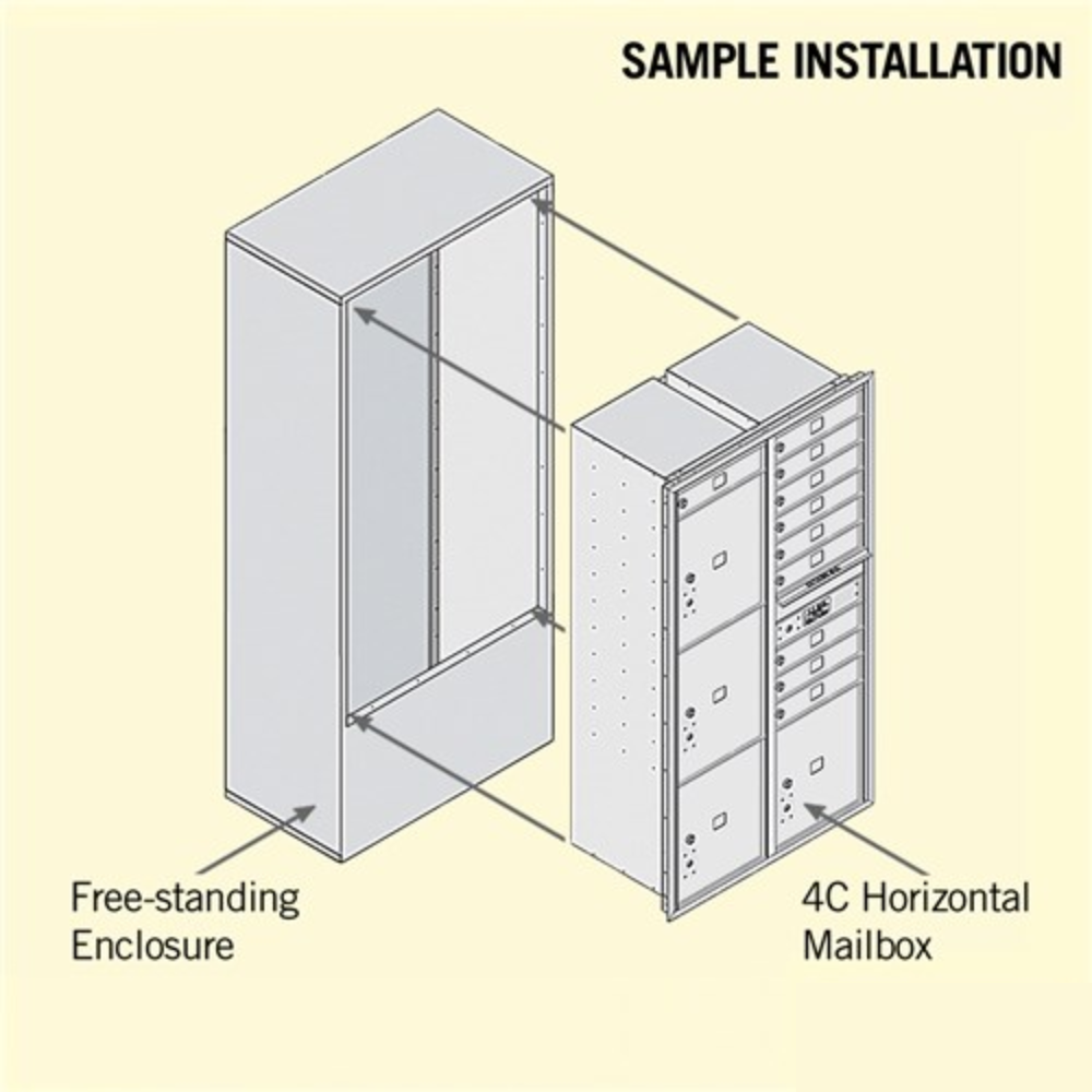 Salsbury Maximum Height Free-Standing 4C Horizontal Mailbox | 10 Doors and 4 Parcel Lockers Private Access