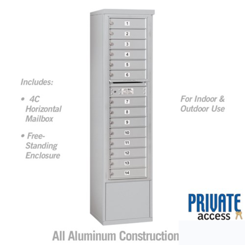 Salsbury Maximum Height Free-Standing 4C Horizontal Mailbox | 14 Doors with Private Access
