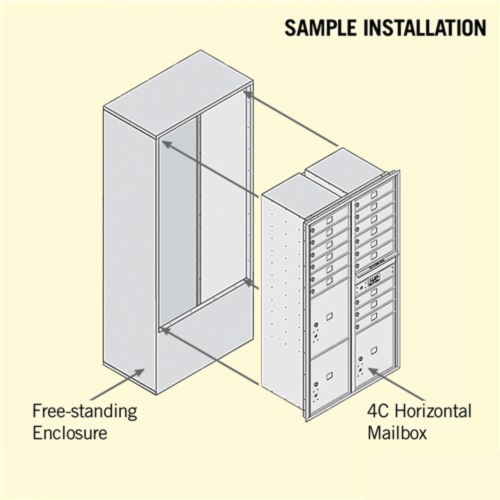 Salsbury Maximum Height Free-Standing 4C Horizontal Mailbox | 15 Doors and 3 Parcel Lockers with Private Access