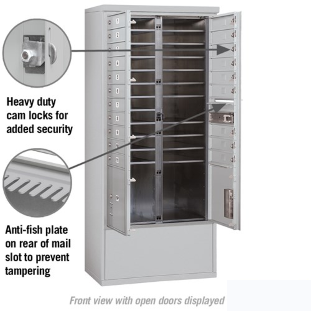 Salsbury Maximum Height Free-Standing 4C Horizontal Mailbox | 20 Doors and 2 Parcel Lockers  with Private Access