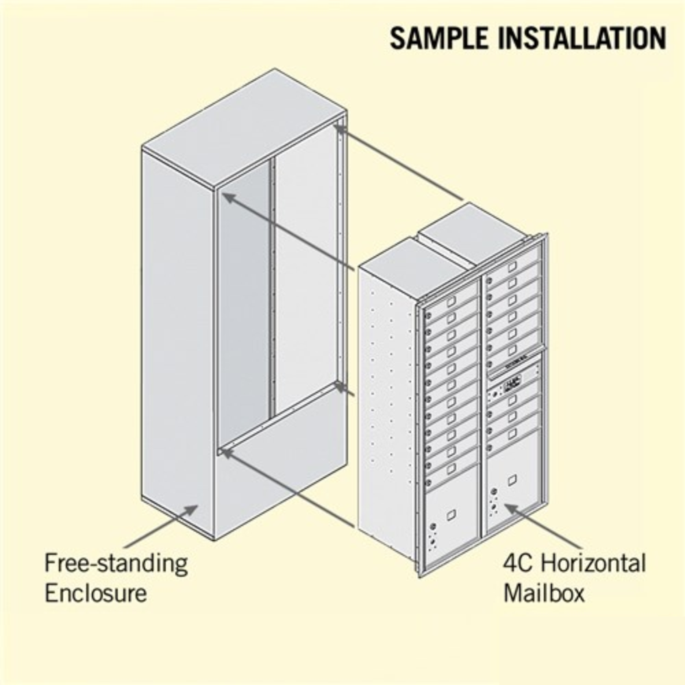 Salsbury Maximum Height Free-Standing 4C Horizontal Mailbox | 20 Doors and 2 Parcel Lockers  with Private Access