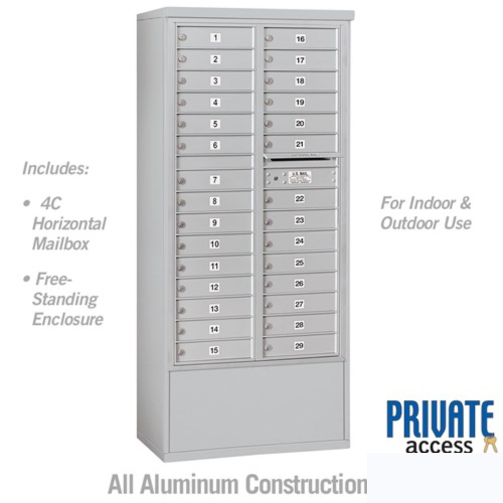 Salsbury Maximum Height Free-Standing 4C Horizontal Mailbox | 29 Doors with Private Access