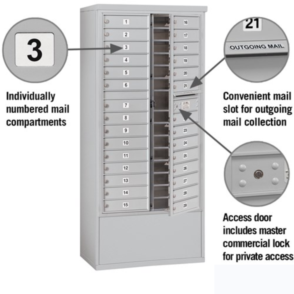 Salsbury Maximum Height Free-Standing 4C Horizontal Mailbox | 29 Doors with Private Access