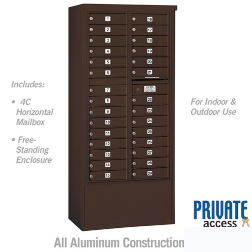 Salsbury Maximum Height Free-Standing 4C Horizontal Mailbox | 29 Doors with Private Access
