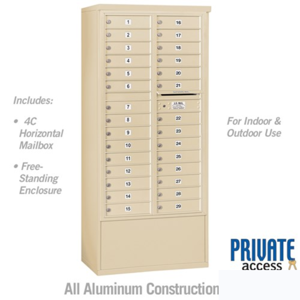 Salsbury Maximum Height Free-Standing 4C Horizontal Mailbox | 29 Doors with Private Access
