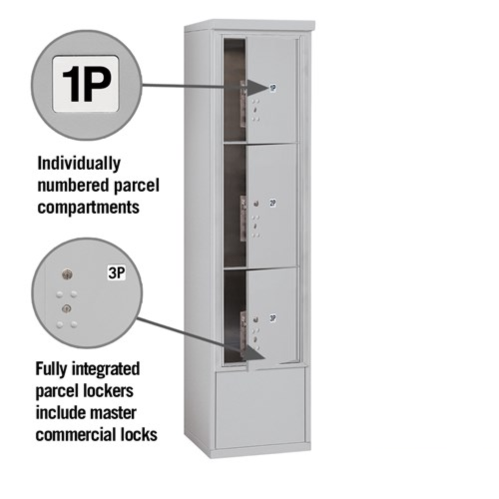 Salsbury Maximum Height Free-Standing 4C Horizontal Parcel Locker | 3 Parcel Lockers with Private Access