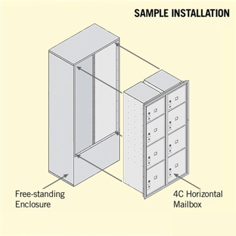 Salsbury Maximum Height Free-Standing 4C Horizontal Parcel Locker | 8 Parcel Lockers with Private Access