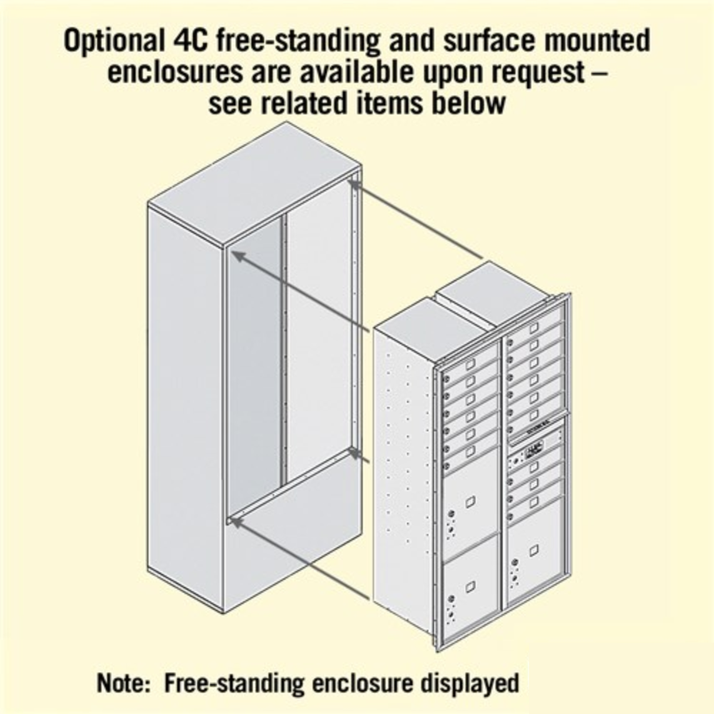 Salsbury Maximum Height Recessed Mounted 4C Horizontal Mailbox | 15 Doors and 3 Parcel Lockers with USPS Access - Front Loading