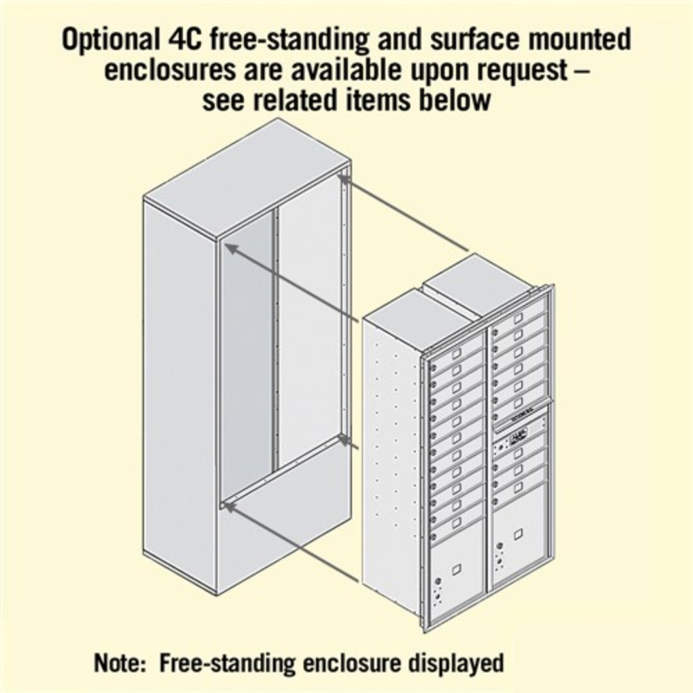 Salsbury Maximum Height Recessed Mounted 4C Horizontal Mailbox | 20 Doors and 2 Parcel Lockers with USPS Access - Front Loading
