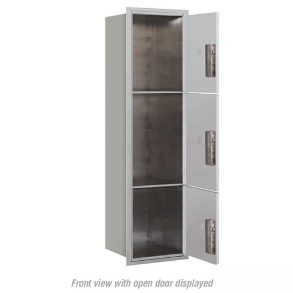 Salsbury Maximum Height Recessed Mounted 4C Horizontal Parcel Locker | 3 Parcel Lockers with USPS Access - Front Loading