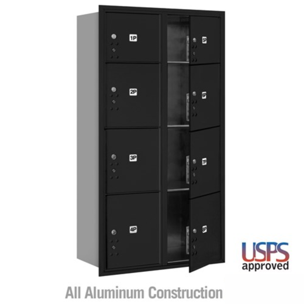 Salsbury Maximum Height Recessed Mounted 4C Horizontal Parcel Locker | 8 Parcel Lockers with USPS Access - Front Loading