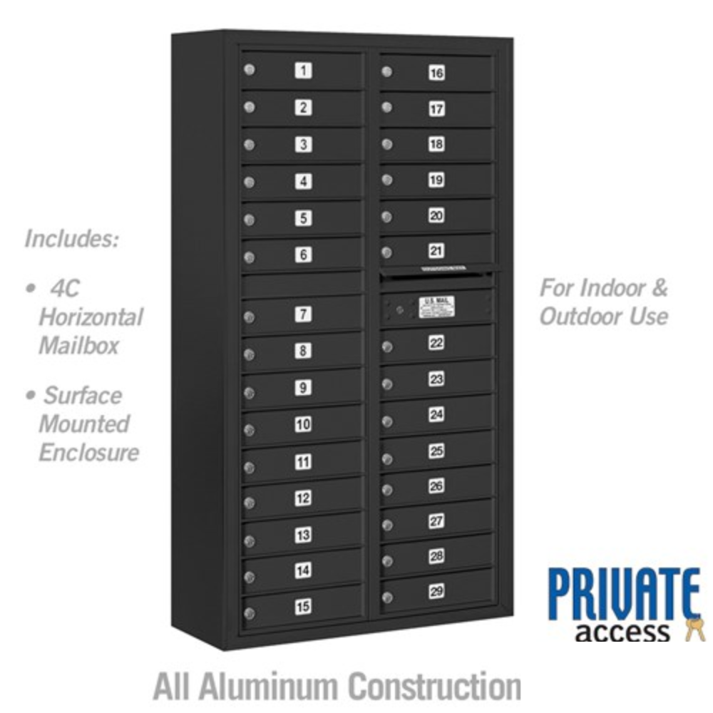 Salsbury Maximum Height Surface Mounted 4C Horizontal Mailbox | 29 Doors with Private Access