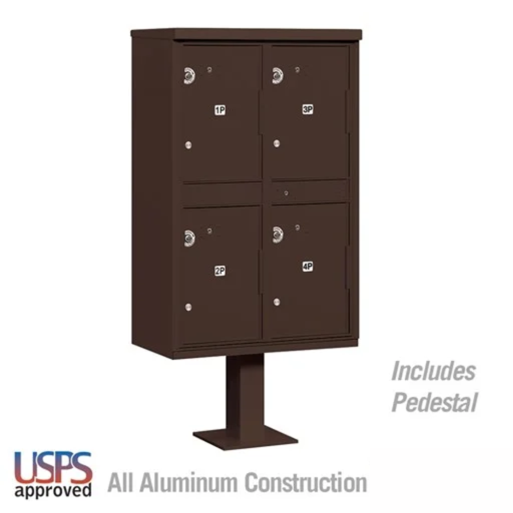  Salsbury Outdoor Parcel Locker | 4 Compartments with USPS Access – Type 2