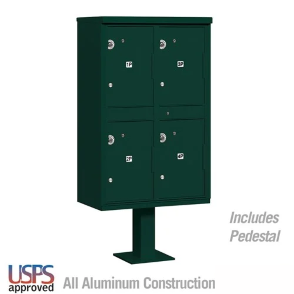 Salsbury Outdoor Parcel Locker | 4 Compartments with USPS Access – Type 2