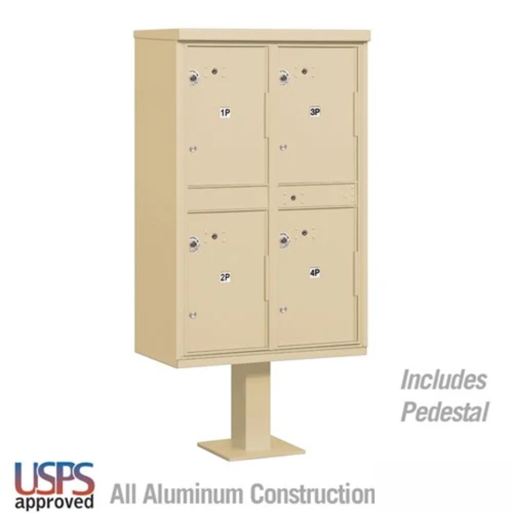 Salsbury Outdoor Parcel Locker | 4 Compartments with USPS Access – Type 2